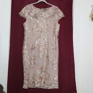 Champagne colored sequined dress